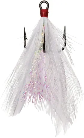 Eagle Claw Ldt4ww Lazer Sharp Dressed Treble Fishing Hook White Eagle Claw Ldt4ww Lazer Sharp Dressed Treble Fishing Hook White