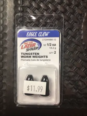Eagle Claw Ltgwwbk-12 Tungsten Worm Weights 1/2oz 14.2g Qty 2 Eagle Claw Ltgwwbk-12 Tungsten Worm Weights 1/2oz 14.2g Qty 2