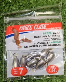 Eagle Claw Nlbc18 Bass Steel Casting Sinkers Non-lead - 10 Pack