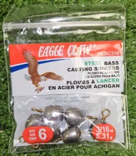 Eagle Claw Nlbc316 Steel Bass Casting Sinker - 10 Pack