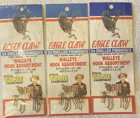 Eagle Claw O93q 72 Snelled Bait Holder Baitholder Fishing Hooks-walleye Hook Kits-new Eagle Claw O93q 72 Snelled Bait Holder Baitholder Fishing Hooks-walleye Hook Kits-new
