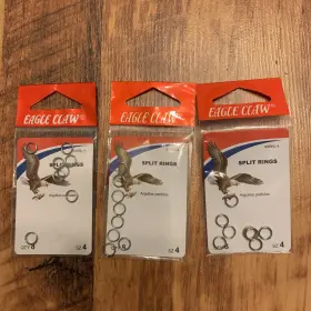 Eagle Claw Srn-4 3 Packs Split Rings Size 4 Quantity 24 8 Per Pack Ssrnl-4