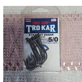 Eagle Claw Tk10-5/0 Trokar Straight Shank Hooks Triangle Point 5/0 11-pack Black Eagle Claw Tk10-5/0 Trokar Straight Shank Hooks Triangle Point 5/0 11-pack Black
