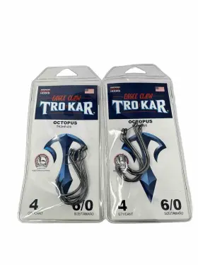 Eagle Claw Tk2hp-60 Tk2hp-6/0 Trokar Octopus Black Hooks Fishing 4 Pack Lot Of 2