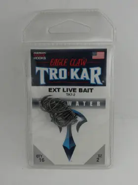 Eagle Claw Tk7-2 Size 2 Trokar Live Bait Hook 16ct