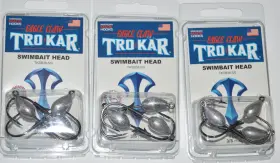 Eagle Claw Tksb38-5/0 3 Packs Tro Kar Trokar Swimbait Head 5/0 3/8oz With Keeper Eagle Claw Tksb38-5/0 3 Packs Tro Kar Trokar Swimbait Head 5/0 3/8oz With Keeper