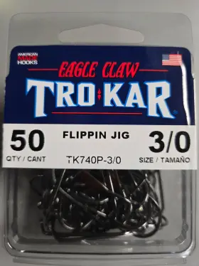 Eagle Claw Trokar 047708812764 Tk740p-3/0 Flippin Jig Hook Round Bend 50 Pack