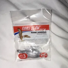 Eagle Claw Wbnks-25 Bank Sinker Fishing Weight 2.5 Oz Silver Lead 3 Pack Eagle Claw Wbnks-25 Bank Sinker Fishing Weight 2.5 Oz Silver Lead 3 Pack