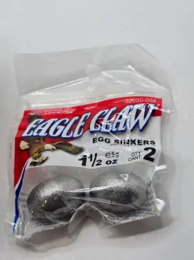 Eagle Claw Wes-112 Qty 24 Lead Egg Sinker Fish Weight 1-1/2 Oz. 02050-004