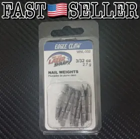Eagle Claw Wnl-332 8-pack Lazer Sharp Nail Weights 3/32oz - New