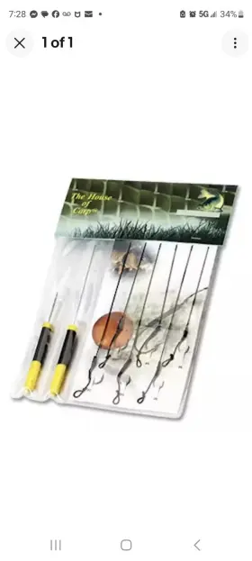 Eastern Carp Co. 122197901744 Co. 6pc Hair Rig Kit With Drill And Needle