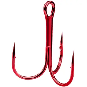 Easy Catch 739450630092 100pcs 8# Red Oshaughnessy Sharpened Treble Hooks