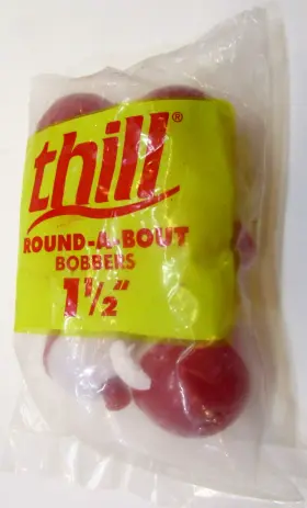 Ebsco Industries Inc. - Thill Rsn150 New Vintage 1980s Round-a-bout 1.5 Inch Ball Bobbers Red White Plastic