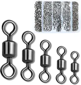 Ellycio 445012019054 300pcs Fishing Swivelstainless Barrel Swivel Tackle Saltwater Freshwater