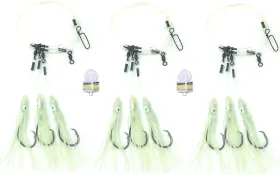 End Game Tackle Company 4350086711 Tilefish Rig 3 Pack With 2 Led Deep Drop Lights White