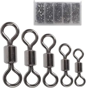 Facikono 445022038045 Fishing Barrel Swivels Set 210pcs Rolling Bearing Snap Connector For Saltwater