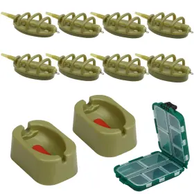 Fennoral 794300467679 11pcs Carp Fishing Set - Inline Method Feeder With 2 Rubber Mould Accessories