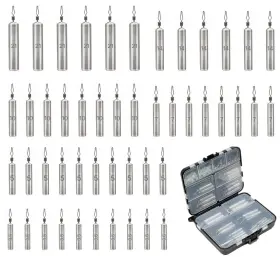 Finoseak 016392062588 48pcs Drop Shot Weights Kit Slim Pencil Style Fishing Sinkers Assort