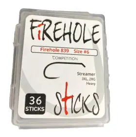 Firehole 703624275617 Competition Barbless Hooks Sz 6 #839 Streamer 3xl 2xg Heavy 36 Sticks Firehole 703624275617 Competition Barbless Hooks Sz 6 #839 Streamer 3xl 2xg Heavy 36 Sticks