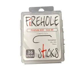 Firehole 703624275624 Competition Barbless Hooks Sz 8 #839 Streamer 3xl 2xg Heavy 36 Sticks Firehole 703624275624 Competition Barbless Hooks Sz 8 #839 Streamer 3xl 2xg Heavy 36 Sticks