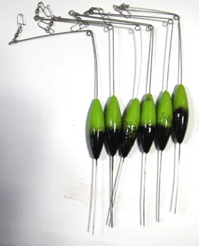 Fish Techniques Llc Ftrbbbccgblk300 Rocky 8 Inch Bottom Bouncer 3.0 Oz. Bi -color Chartreuse Green/black 6 Per Pack Fish Techniques Llc Ftrbbbccgblk300 Rocky 8 Inch Bottom Bouncer 3.0 Oz. Bi -color Chartreuse Green/black 6 Per Pack