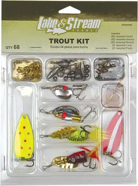 Fishing Tackle Co. 445037564577 Trout Kit 68 Pieces Contains Assortment Of Hooks And Rigs For F