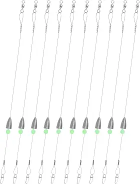 Fishing Tackle Ltd. 726084855717 Carolina Rigs For Fishing- 12 Inch Steel Leaders With Weight Pr Fishing Tackle Ltd. 726084855717 Carolina Rigs For Fishing- 12 Inch Steel Leaders With Weight Pr