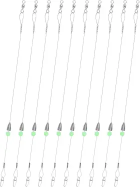 Fishing Tackle Ltd. 744110929133 Carolina Rigs For Fishing- 12 Inch Steel Leaders With Weight Pr