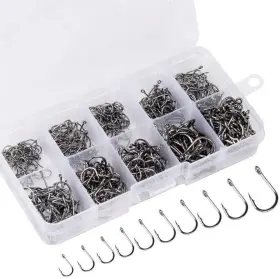 Fishinghappy 661748880110 Fishing Hooks High Carbon Steel Different Size Saltwater Freshwater H
