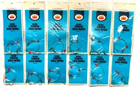 Fishking Sw-217-2/0 12 Packs Sw-217 Snelled Deluxe Striped Bass Size 2/0 Hook 2-count