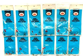Fishking Sw-217-3/0 12 Packs Sw-217 Snelled Deluxe Striped Bass Size 3/0 Hook 2-count