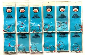 Fishking Sw-217-6/0 12 Packs Sw-217 Snelled Deluxe Striped Bass Size 6/0 Hook 2-count