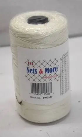 Fnc Nets & More Twc-07 And Bonded Natural Nylon Twine Twisted Size #7 1lb White