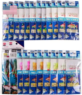 Free Fisher 726084037540 22 Packs Bait Rigs Set Fishing With Sharp Hooks Soft Shr