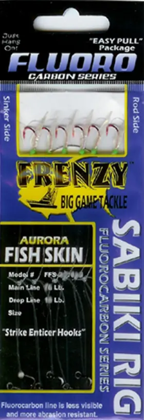 Frenzy Ffs-301714g Fluorocarbon Sabiki Size 14 Fish Skin And Green