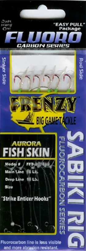 Frenzy Ffs-402015g Fluorocarbon Sabiki Size 15 Fish Skin And Green