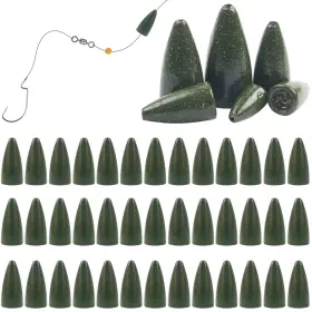 Fusigo Green-1/2oz-45pcs Bullet Fishing Weights Sinkers 45pcs Worm Slip For Bass Fish Fusigo Green-1/2oz-45pcs Bullet Fishing Weights Sinkers 45pcs Worm Slip For Bass Fish