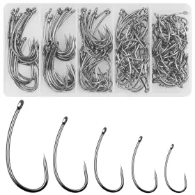 Fusigo Hbzh-8245 Barbless Fishing Hooks Kit 180pcs Carp Small Sizes Trout Hooks Fusigo Hbzh-8245 Barbless Fishing Hooks Kit 180pcs Carp Small Sizes Trout Hooks