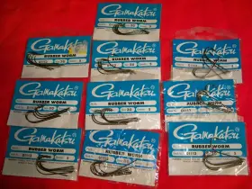 Gamakatsu 01113 Rubber Worm Hooks - Size 3/0 10 Packs Total Gamakatsu 01113 Rubber Worm Hooks - Size 3/0 10 Packs Total