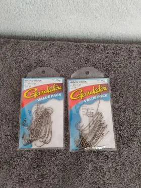 Gamakatsu 01114-25 Lot Of 2 Worm Hook Size 4/0 Universal Straight Shank 50 Gamakatsu 01114-25 Lot Of 2 Worm Hook Size 4/0 Universal Straight Shank 50