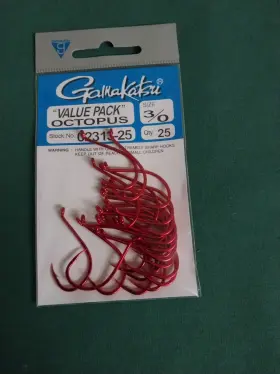 Gamakatsu 02113-25 Octopus Hooks Size 3/0 25 Per Pack Value Gamakatsu 02113-25 Octopus Hooks Size 3/0 25 Per Pack Value