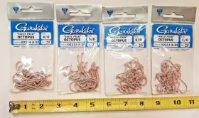 Gamakatsu 0231x-s-25 Vintage Octopus Coated Hooks 4 Pkgs Sizes 4/0-1/0 Japan