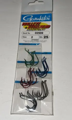 Gamakatsu 02509 Hooks Walleye And Steelhead Assortment #02509 Size 2 Pack Of 25 Colored Gamakatsu 02509 Hooks Walleye And Steelhead Assortment #02509 Size 2 Pack Of 25 Colored