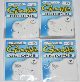 Gamakatsu 02607-gl 4 Packs Octopus Hook Size 6 Chartreuse Glow 7 Per Pack