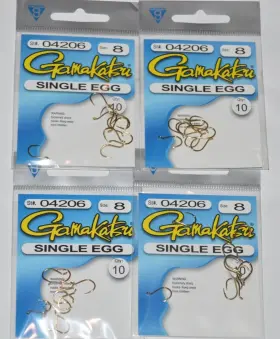 Gamakatsu 04206 4 Packs Trout Salmon Single Egg Gold Hooks Size 8 10 Per Pack