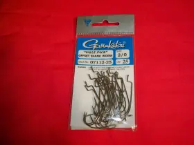 Gamakatsu 07112-25 Offset Shank Worm Hooks - Size 2/0 Bulk Pack 25 Gamakatsu 07112-25 Offset Shank Worm Hooks - Size 2/0 Bulk Pack 25