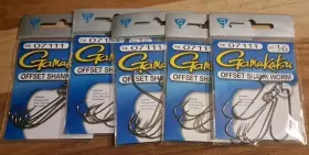 Gamakatsu 089723068603 07111 Size 1/0 Offset Shank Worm Fishing Hooks Qty 6 X 5 Packs Gamakatsu 089723068603 07111 Size 1/0 Offset Shank Worm Fishing Hooks Qty 6 X 5 Packs