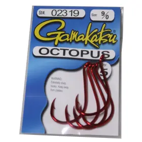 Gamakatsu 089726000983 Octopus Hook-10 Per Pack Red 14
