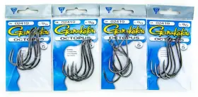 Gamakatsu 089726001744 Octopus Hooks Lot Of 5 Packs 9/0 Black Nsw