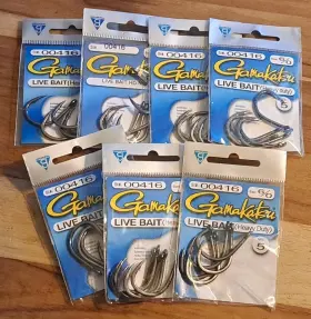 Gamakatsu 089726016991 00416 Size 6/0 Live Bait Heavy Duty Fishing Hooks Qty 5 X 7 Packs Gamakatsu 089726016991 00416 Size 6/0 Live Bait Heavy Duty Fishing Hooks Qty 5 X 7 Packs